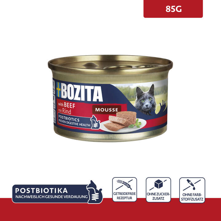 BOZITA Katzen-Nassfutter Mousse mit Rind
